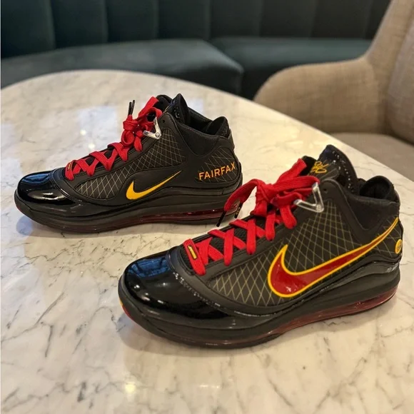 NIKE LABRON 7 Fairfax Away (2020) Red, Black & Gold - Picture 1 of 14
